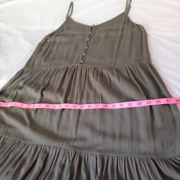 Women Army Green Mid Length Summer Dress - Picture 3 of 5